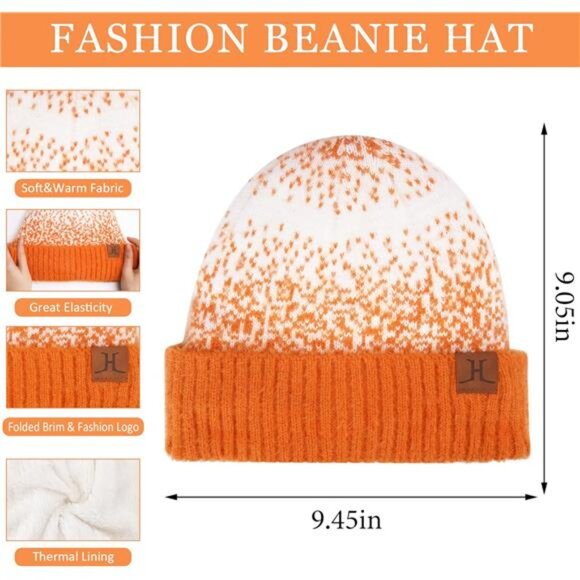 Womens Winter Knit Beanie Hats‎ and Touchscreen Gloves Long Scarf Set with Warm - Picture 2 of 7